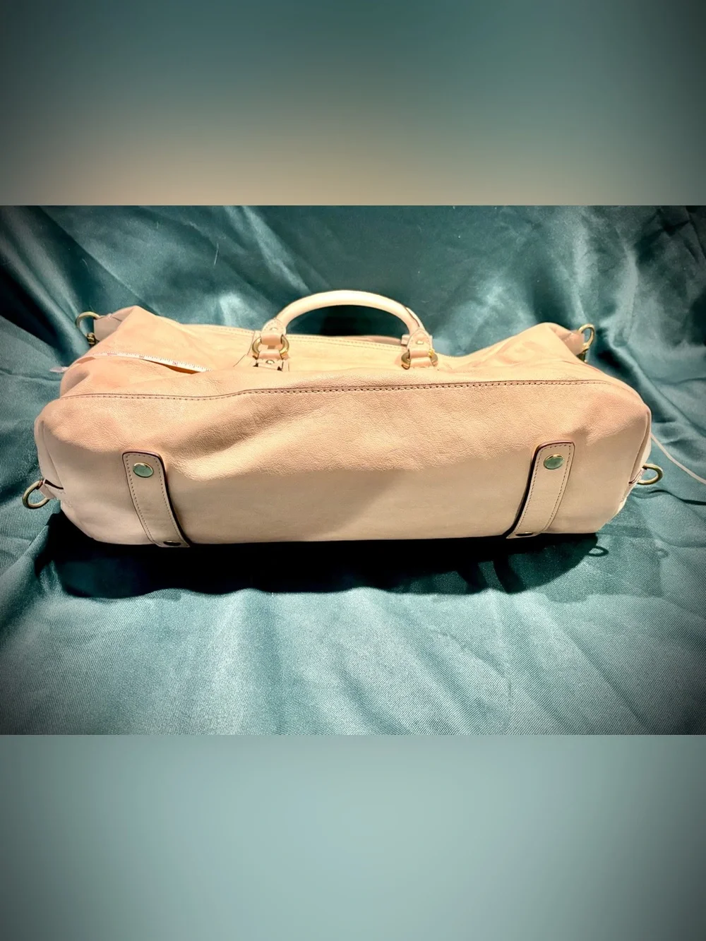 Coach Cream Leather Satchel with Gold Hardware